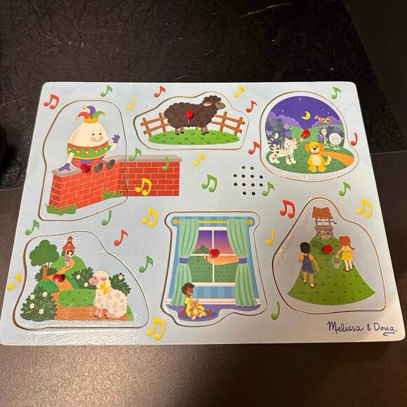 Song peg Puzzle - Nursery Rhymes 2 - Melissa & Doug preowned tested works - Picture 1 of 4